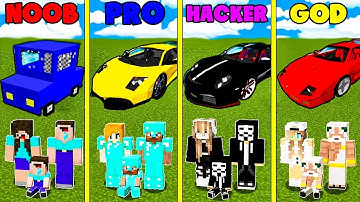 MINECRAFT NOOB vs PRO vs HACKER vs GOD - CAR in 100% TROLLING CHALLENGE ANIMATION BATTLE