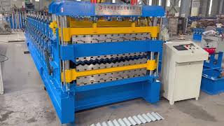 Popular three layer roof sheet roll forming making machine