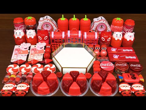 RED Slime ! Mixing Random into GLOSSY Slime ! Satisfying Slime Video #286 - Nastya Slime