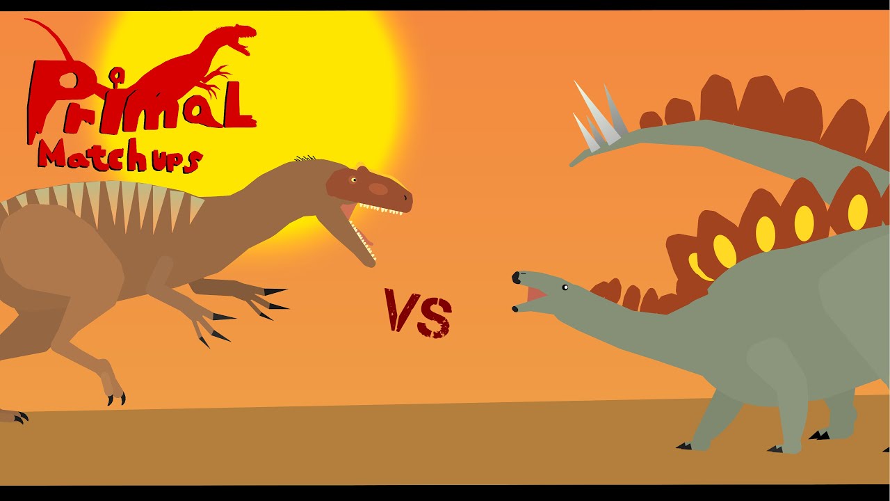 (STICKNODES) Animated Dinosaur Fight - Allosaurus vs Stegosaurus