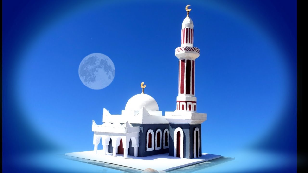 طريقة عمل مجسم مسجد من الكرتون من الصفر حتى النهاية بطريقة جميلة ورائعة 😍🕌 على الطراز الصنعاني