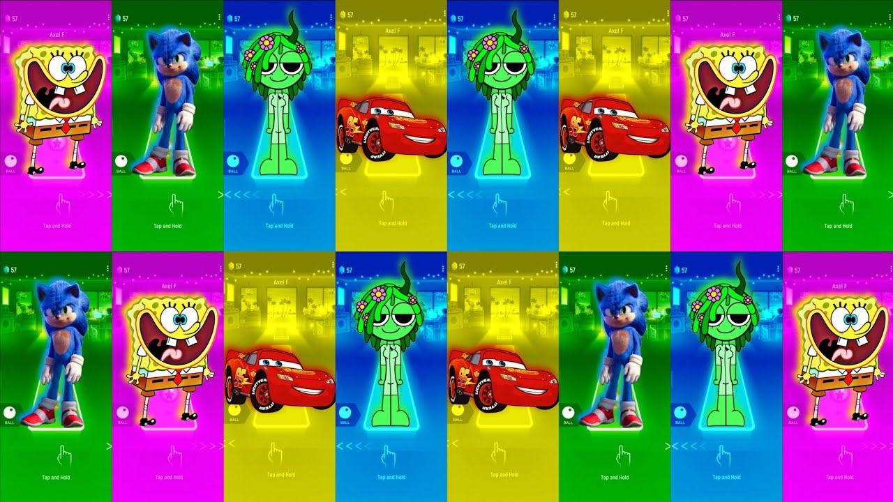 All Characters Mega-Mix: SpongeBob 🆚 Sprunki 🆚 McQueen 🆚 Sonic 🪩 Tiles Hop
