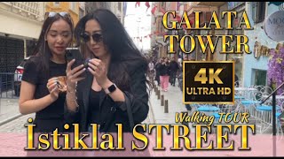 ISTANBUL STREET WALKING TOUR DURING CHILDREN'S DAY AND AROUND GALATA TOWER 4K WALKING TOUR