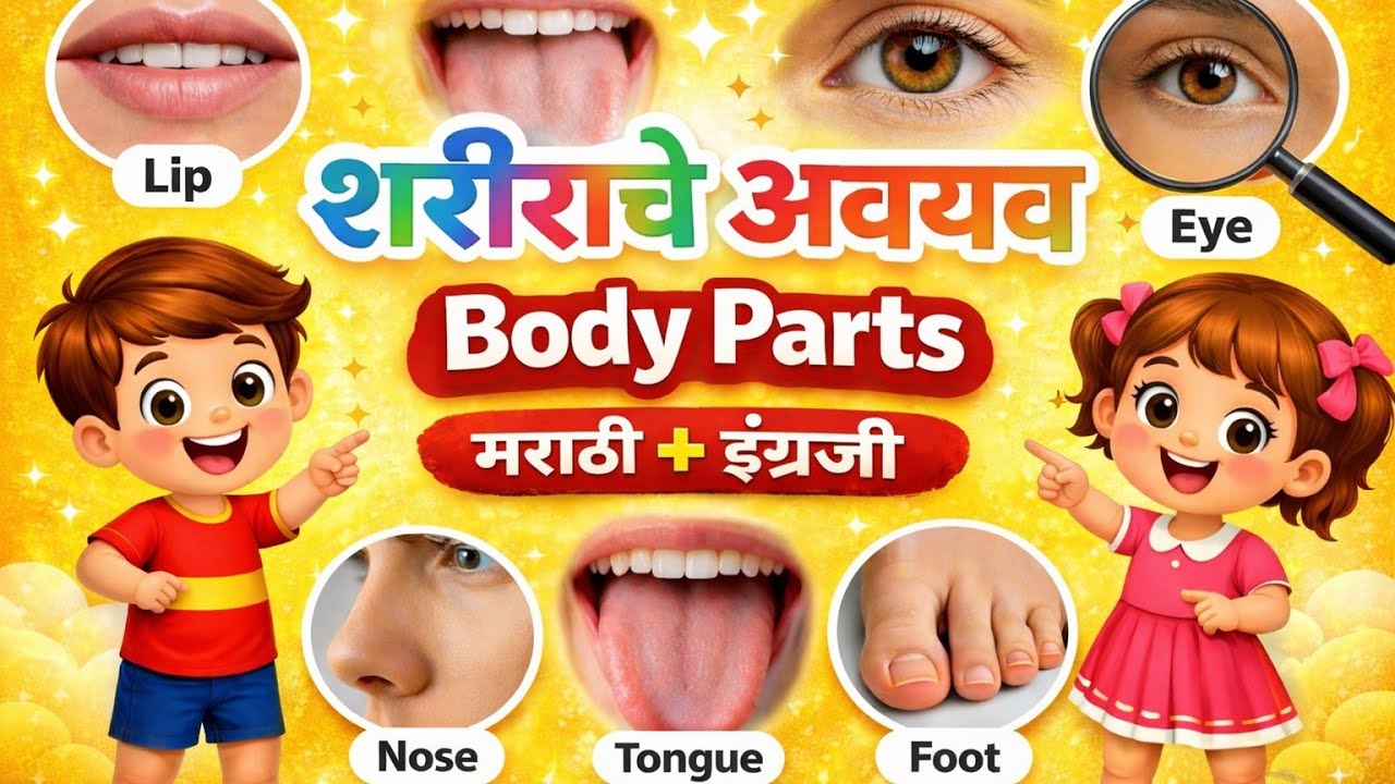 Body Parts Name in Marathi and English | 50+ शरीराचे अवयव इंग्रजी व मराठीत (उच्चारासहित) | Body Part