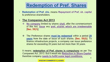 Redemption of Pref  Shares