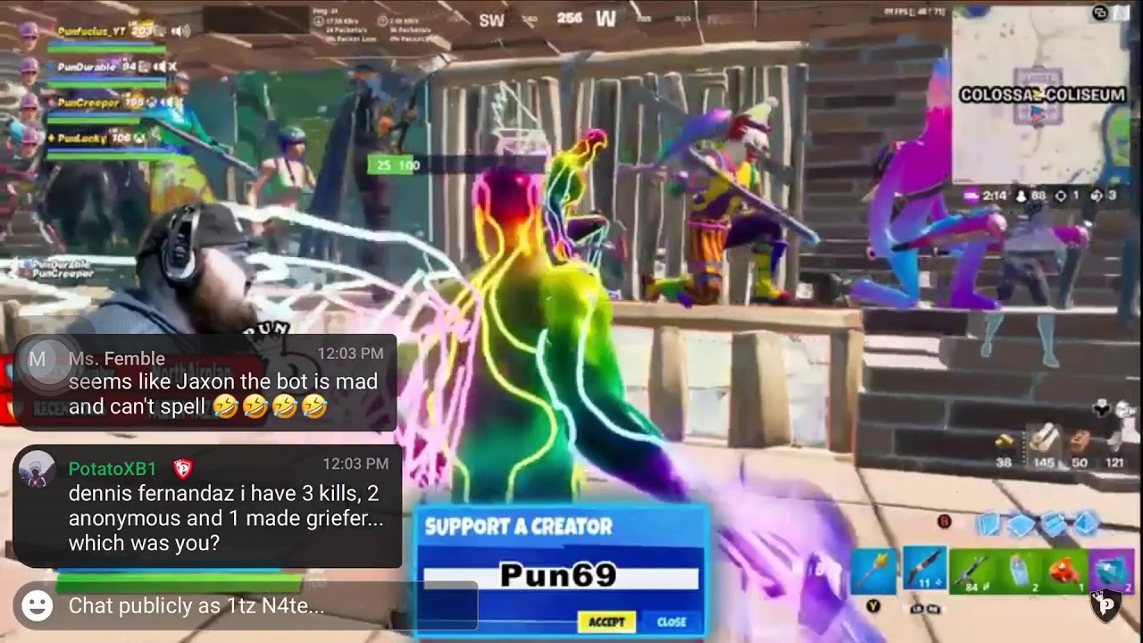 Punfucius reacts to my pickaxe (fortnite)