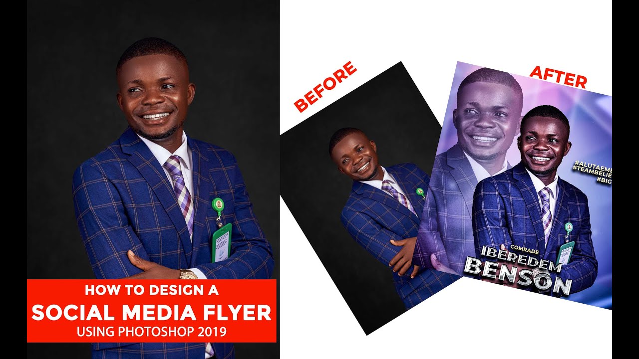Pewdiepie.How to Design a Simple Social Media Flyer in Photoshop 2019 ...