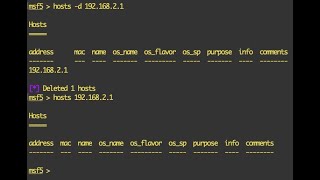 How to use hosts command in metasploit-framework.