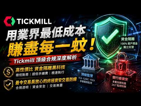 【投資安全天花板】用業界最低成本賺盡每一蚊！Tickmill 頂級合規深度解析：原始零點差與極速清算機制，高性價比帳戶結構的資金隔離黑科技，看懂最令交易員放心的終極資安交易防線！