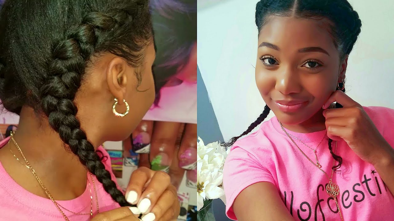 QUICK TWO BRAIDS WITH CLIPINS! YouTube