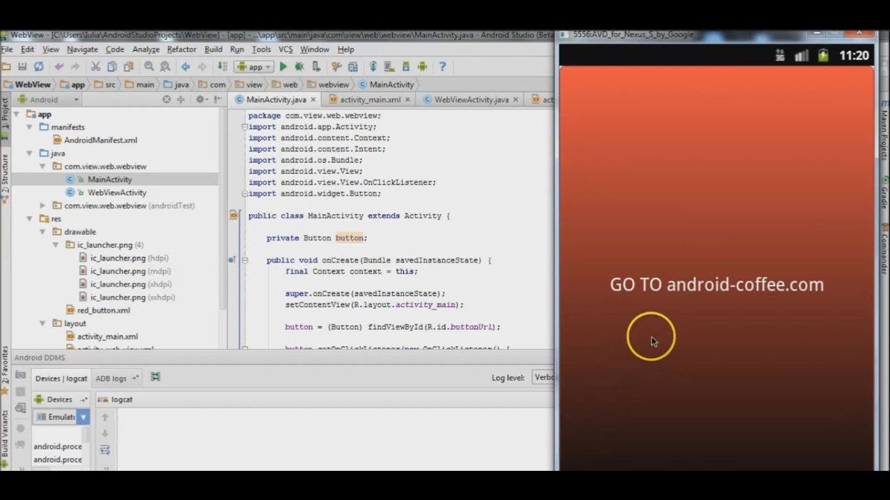 Get data from website in Android Studio - YouTube