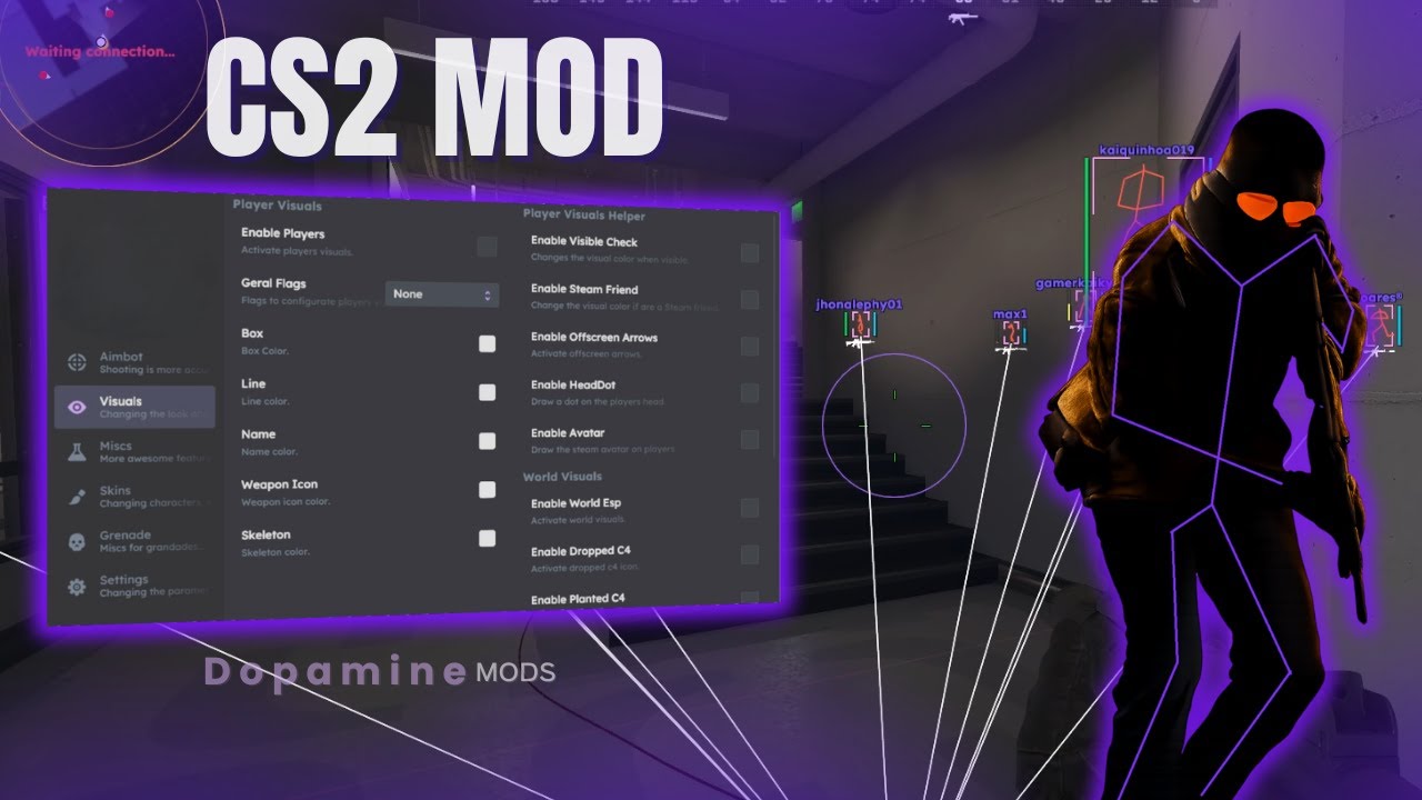 MELHOR CHEAT ,ESP,AIMBOT,TRIGGER BOT, SKINCHANGER ,CS2 ATUALIZADO,SEM VAC BAN!