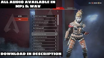 All Apex Legends Wraith Intro & Kills Audio Clips