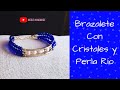 Brazalete azul con perla rio