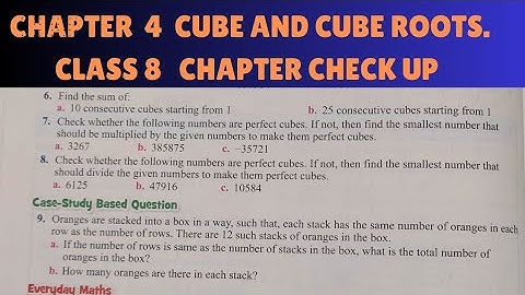Chp 4 Cube and Cube Roots. Chapter Check Up. ( Q6 to Q9). Class 8. Oxford New Enjoying Mathematics