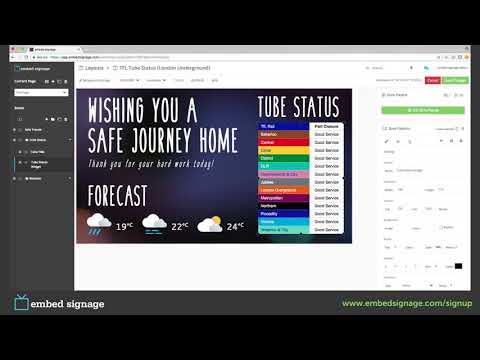 TFL Tube Status Widget Tutorial for Embed Signage