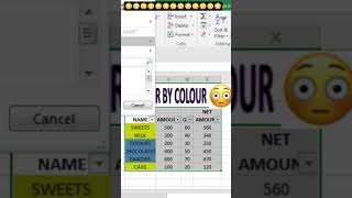 filter by color #excel #shorts #learn #trending #viral #video #videos #short #viralshorts #yt #pc