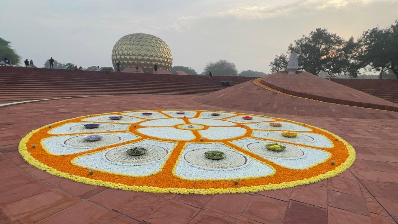 Celebrating Mother's birth date in Auroville 21 2 2026