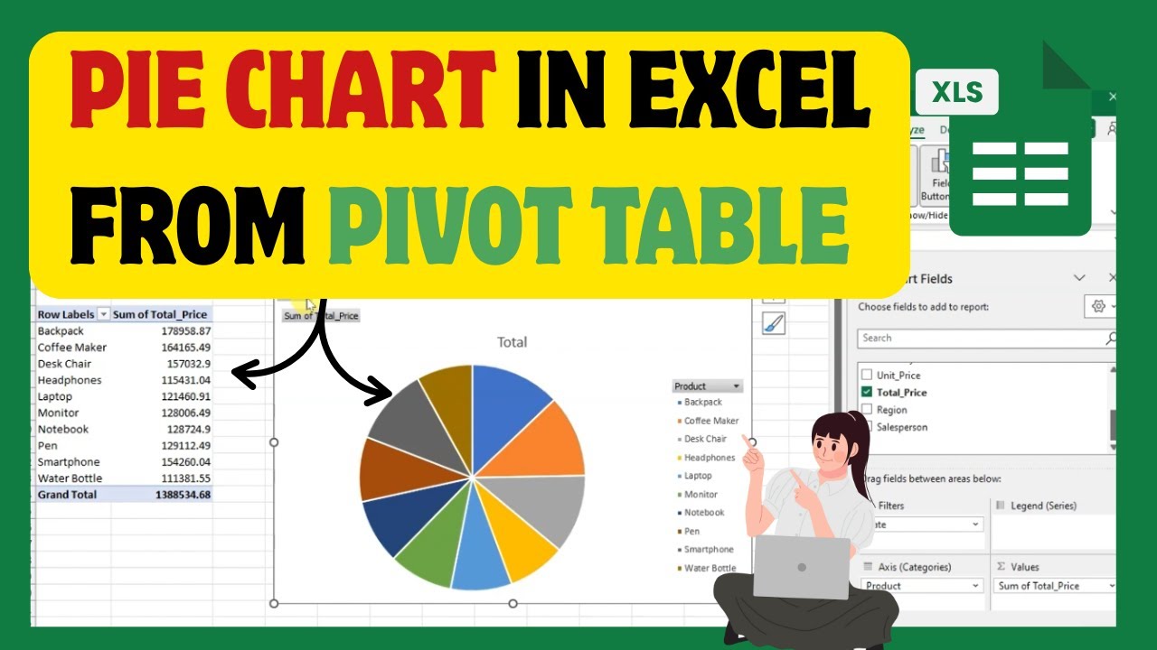 How To Create Pie Chart In Excel From Pivot Table - YouTube