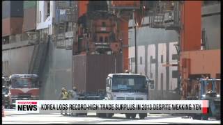 Korea logs record-high trade surplus in 2013 even with yen's depreciation