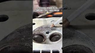 Genius Spark Plug Thread Repair Hack! 🛠️ #shorts #mechanictips