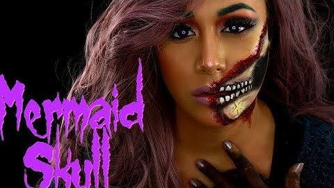 Mermaid Ripped off Face Skull Halloween Makeup EASY SFX