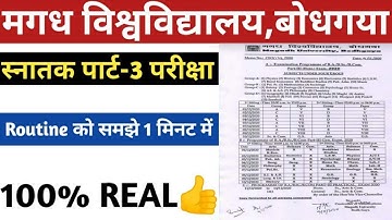 Magadh University Bodhgaya B.A/B.SC/B.COM Part-3 Date sheet 2020 | mu bodhgaya part-3 Routine जारी