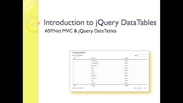 1 - Introduction to jQuery Datatables