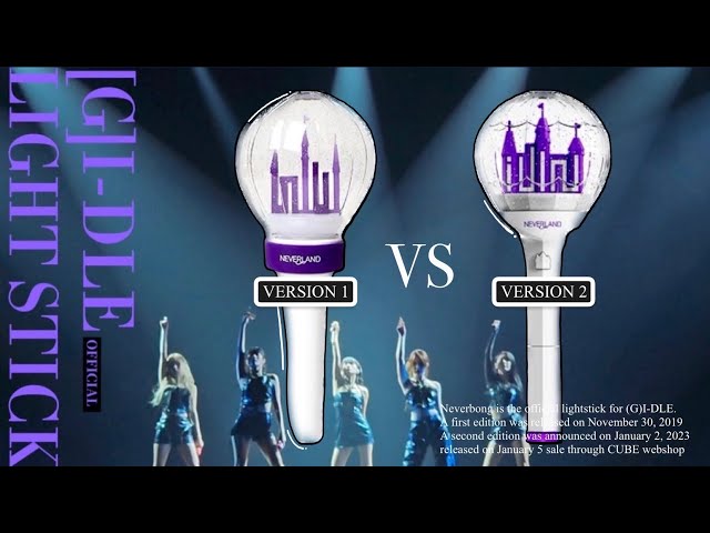 GIDLE OFFICIAL LIGHT STICK VER. 1 VS 2 - YouTube