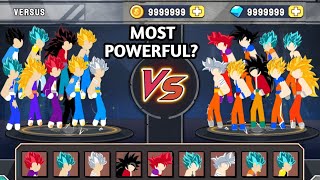 Stickman Warriors Goku All Forms Vs Vegeta All Forms #dragonball