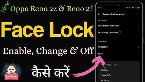 How to Set Face Lock in Oppo Reno 2z and 2f II How to Change Face Lock in oppo reno 2Z and reno 2F