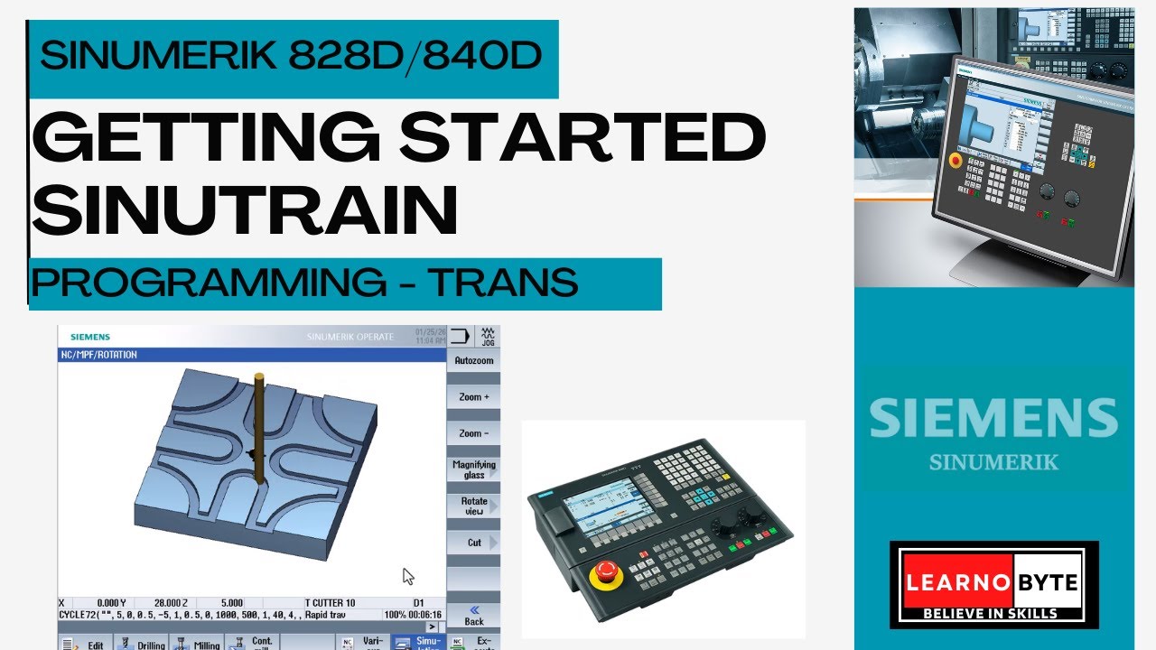 SIEMENS SINUMERIK 828D | 840D  | SHOPMILL | Getting Started |  TRANS COMMAND | TUTORIALS