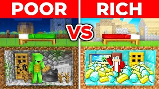JJ And Mikey POOR vs RICH Bunker Survival Battle in Minecraft Maizen