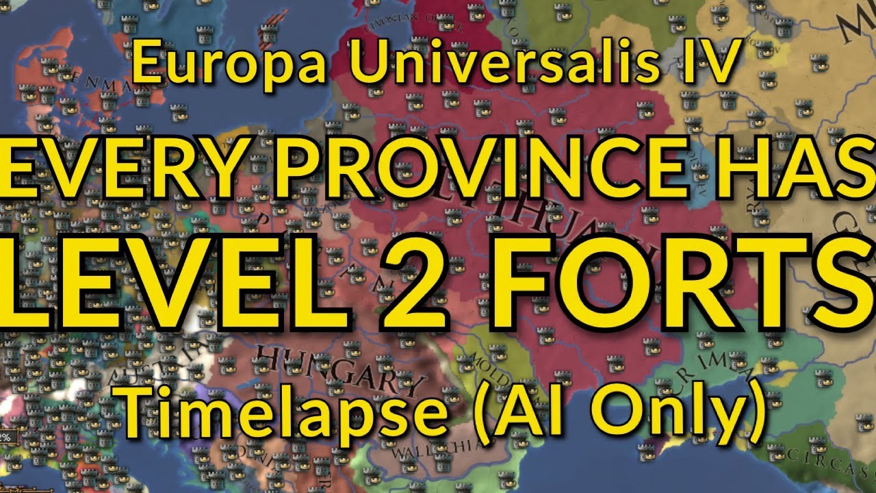 EU4 but Every Province has a Level 2 Capital Fort | AI Timelapse