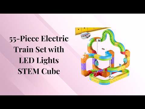 55-Piece Electric Train Set with LED Lights - STEM Cube
