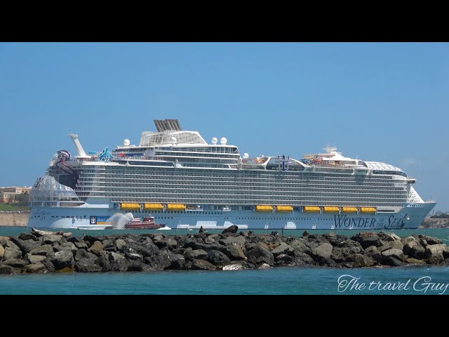 (4K) Wonder of the Seas Inaugural Arrival to Port of San Juan on 3/7/22!!! class=