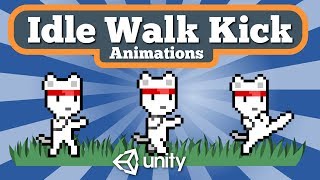 Unity 2D Tutorial About How To Create Idle Walk And Kick Animations For Game From Sprite Sheet. screenshot 1