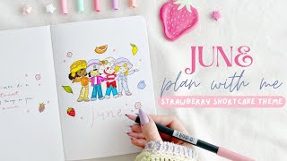 🍓 June Plan with Me - Strawberry Shortcake theme | Bullet Journal