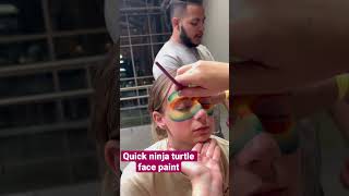 Ninja Turtle Face Paint! Quick Ninja Turtle Face Painting! #Shorts #Facepaint #Facepainting #Quick