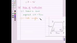 Example:Construct Quadrilateral given 3 Sides & 2 Angles