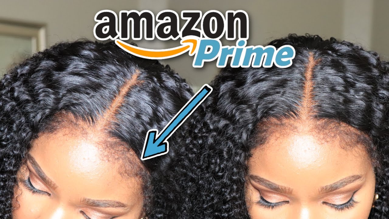 Wigs For Natural Hair Girls On AMAZON PRIME?? 😮 Kinky Curly Edge Lace