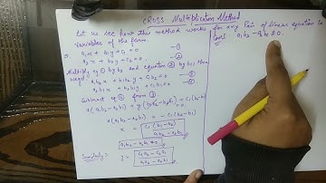 Derivation of Cross Multiplication Method for 10 class