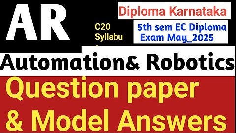 AR question paper with answers May 2025|AR Passing Package|Automation & Robotics Passing package#AR