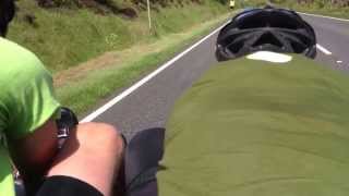 Downhill on a quadricycle. (Quattrocycle, quadracycle, quadcycle, quadrocycle)