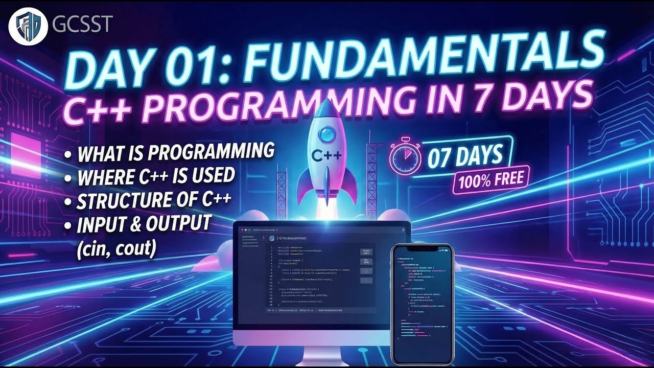 Day 01: C++ Programming Fundamentals | In Tamil | Learn to Code in 7 Days | GCSST