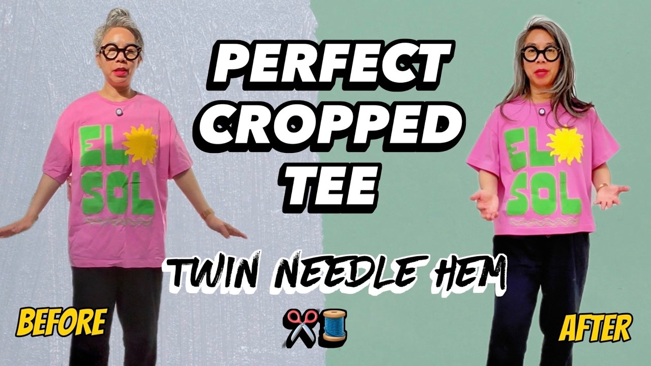 How to Crop a T-Shirt (Length & Sleeves) ✂️🧵 — Twin Needle Hem