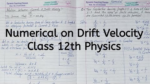 Numerical on Drift Velocity, Chapter 3, Current Electricity, Class 12 Physics