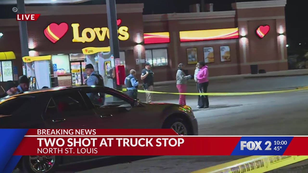 2 shot at truck stop in north St. Louis - YouTube