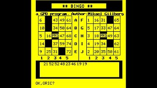 Oric Atmos Longplay - Oric-Bingo