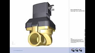 3D animation Bürkert servo assisted 2/2 way diaphragm valve Type 6213EV